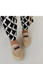 Lyle Beige dame mokkasiner i semsket skinn med spenne til dame fra MS StyleHaven, laget av Viskose; polyester; Polyamid, farge beige, størrelse 40, med long ermer, perfekt til casual; dress