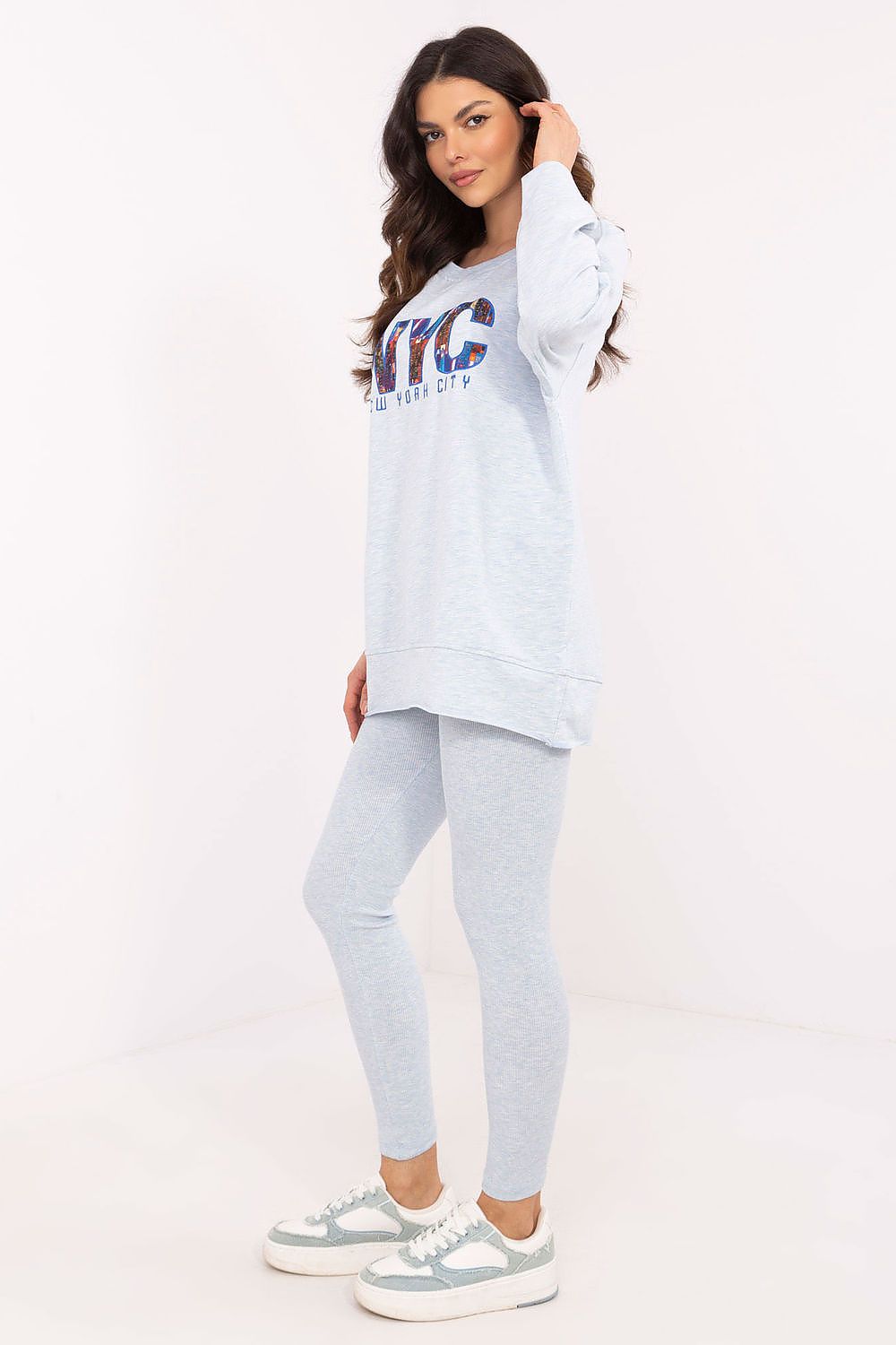 Sett med Sweatshirt og Leggings - FP til dame fra MS StyleHaven, størrelse one-size-fits-all, med long, kjolelengde midi, kjolestil sweater