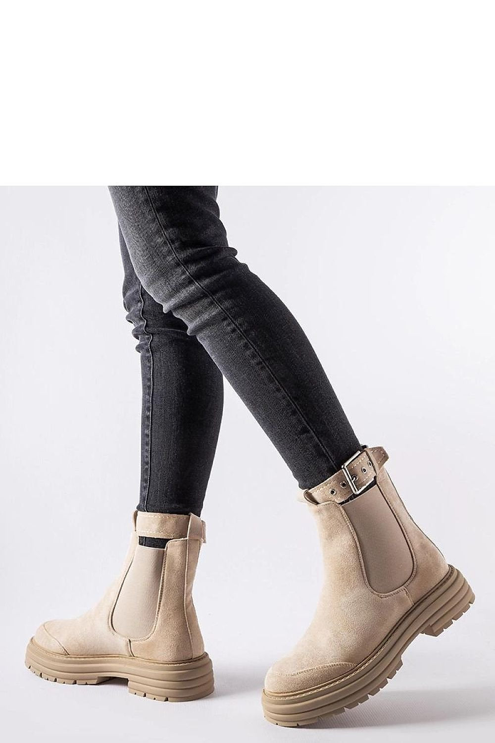 Abela svarte ankelstøvletter – for høst og vår til dame fra MS StyleHaven, laget av Viskose; polyester; Polyamid, farge beige, størrelse 36, med long ermer, perfekt til casual; dress