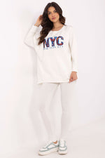 Sett med Sweatshirt og Leggings - FP til dame fra MS StyleHaven, størrelse one-size-fits-all, med long, kjolelengde midi, kjolestil sweater