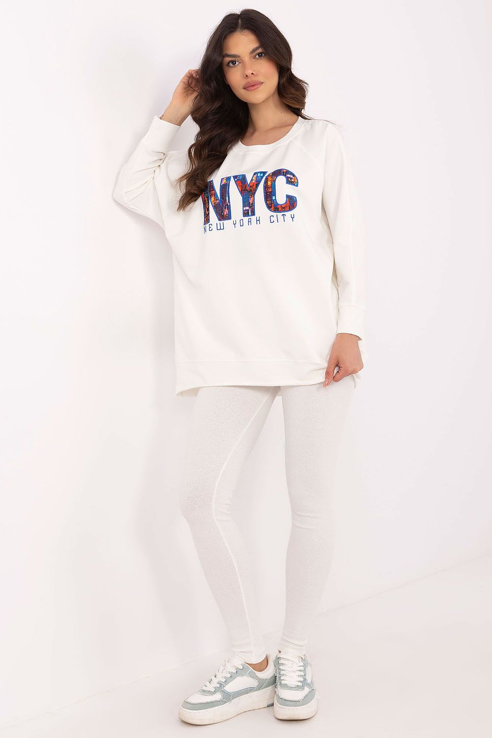 Sett med Sweatshirt og Leggings - FP til dame fra MS StyleHaven, størrelse one-size-fits-all, med long, kjolelengde midi, kjolestil sweater