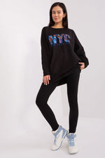 Sett med Sweatshirt og Leggings - FP til dame fra MS StyleHaven, størrelse one-size-fits-all, med long, kjolelengde midi, kjolestil sweater