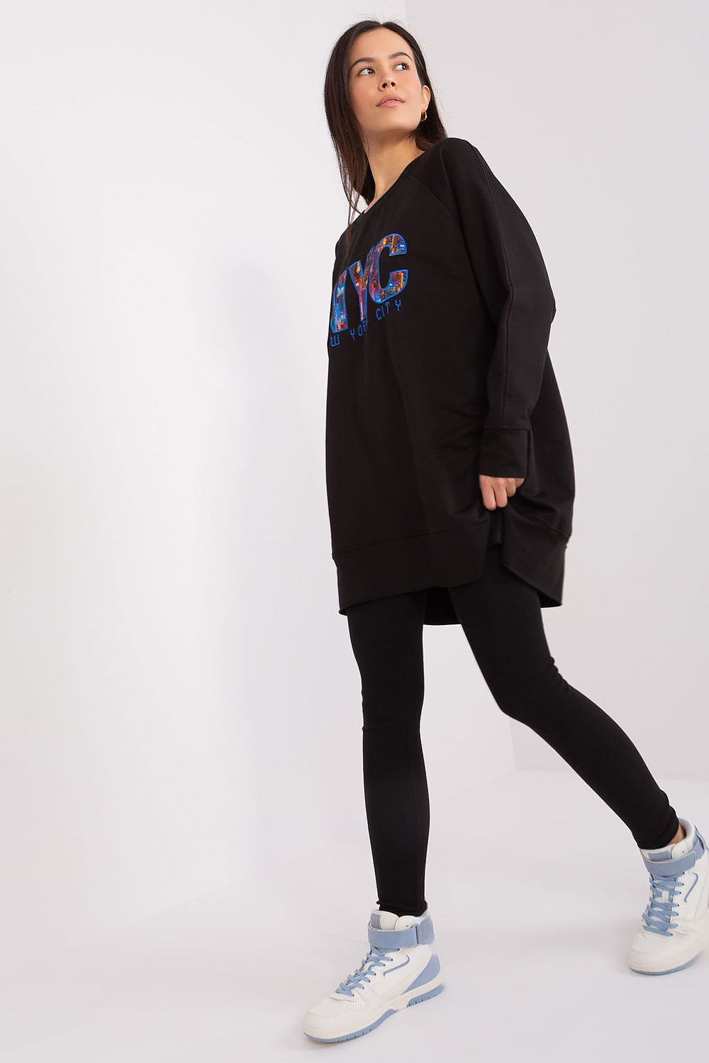 Sett med Sweatshirt og Leggings - FP til dame fra MS StyleHaven, størrelse one-size-fits-all, med long, kjolelengde midi, kjolestil sweater