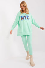 Sett med Sweatshirt og Leggings - FP til dame fra MS StyleHaven, størrelse one-size-fits-all, med long, kjolelengde midi, kjolestil sweater