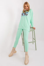 Sett med Sweatshirt og Leggings - FP til dame fra MS StyleHaven, størrelse one-size-fits-all, med long, kjolelengde midi, kjolestil sweater