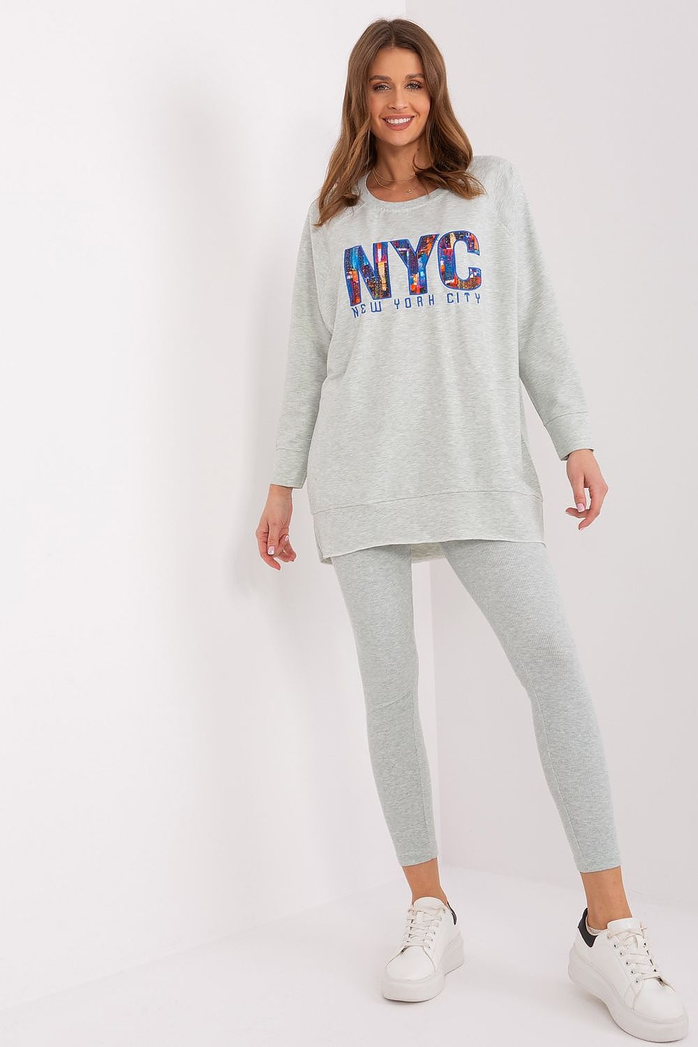 Sett med Sweatshirt og Leggings - FP til dame fra MS StyleHaven, størrelse one-size-fits-all, med long, kjolelengde midi, kjolestil sweater