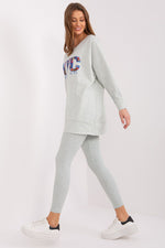 Sett med Sweatshirt og Leggings - FP til dame fra MS StyleHaven, størrelse one-size-fits-all, med long, kjolelengde midi, kjolestil sweater