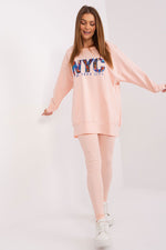 Sett med Sweatshirt og Leggings - FP til dame fra MS StyleHaven, størrelse one-size-fits-all, med long, kjolelengde midi, kjolestil sweater