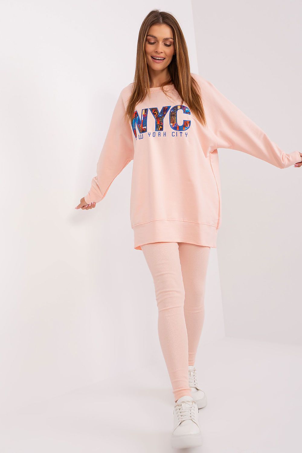 Sett med Sweatshirt og Leggings - FP til dame fra MS StyleHaven, størrelse one-size-fits-all, med long, kjolelengde midi, kjolestil sweater