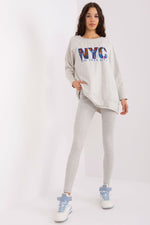 Sett med Sweatshirt og Leggings - FP til dame fra MS StyleHaven, størrelse one-size-fits-all, med long, kjolelengde midi, kjolestil sweater