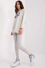 Sett med Sweatshirt og Leggings - FP til dame fra MS StyleHaven, størrelse one-size-fits-all, med long, kjolelengde midi, kjolestil sweater