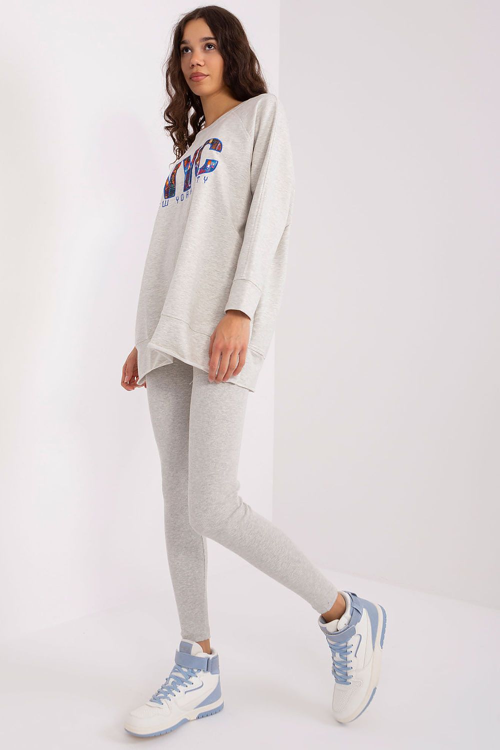 Sett med Sweatshirt og Leggings - FP til dame fra MS StyleHaven, størrelse one-size-fits-all, med long, kjolelengde midi, kjolestil sweater