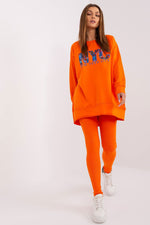 Sett med Sweatshirt og Leggings - FP til dame fra MS StyleHaven, størrelse one-size-fits-all, med long, kjolelengde midi, kjolestil sweater