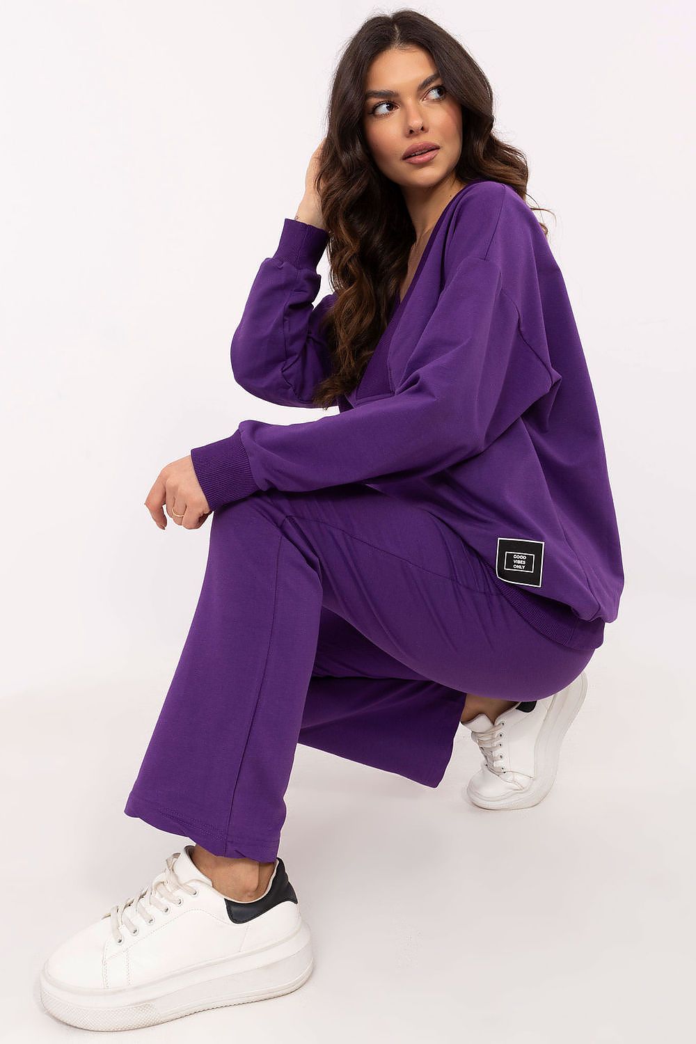 Damesett med Omslagsbluse og Bukse - FP til dame fra MS StyleHaven, størrelse one-size-fits-all, med long, kjolelengde midi, kjolestil sweater