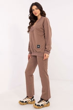 Damesett med Omslagsbluse og Bukse - FP til dame fra MS StyleHaven, størrelse one-size-fits-all, med long, kjolelengde midi, kjolestil sweater