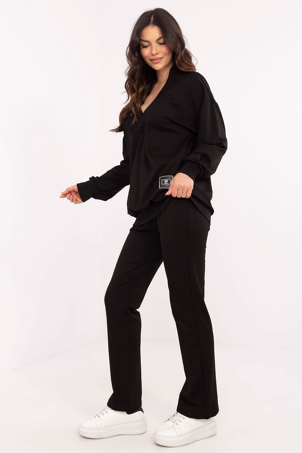 Damesett med Omslagsbluse og Bukse - FP til dame fra MS StyleHaven, størrelse one-size-fits-all, med long, kjolelengde midi, kjolestil sweater