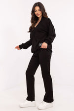 Damesett med Omslagsbluse og Bukse - FP til dame fra MS StyleHaven, størrelse one-size-fits-all, med long, kjolelengde midi, kjolestil sweater