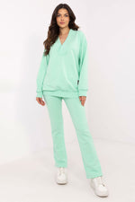 Damesett med Omslagsbluse og Bukse - FP til dame fra MS StyleHaven, størrelse one-size-fits-all, med long, kjolelengde midi, kjolestil sweater