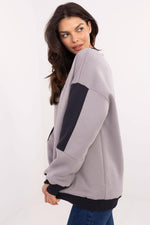 Damegenser med broderi - Sweatshirt FP til dame fra MS StyleHaven, størrelse one-size-fits-all, med long, bukselengde long, kjolelengde mini, kjolestil wrap; a-line
