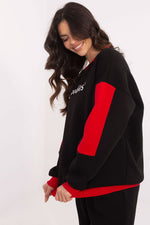 Damegenser med broderi - Sweatshirt FP til dame fra MS StyleHaven, størrelse one-size-fits-all, med long, bukselengde long, kjolelengde mini, kjolestil wrap; a-line