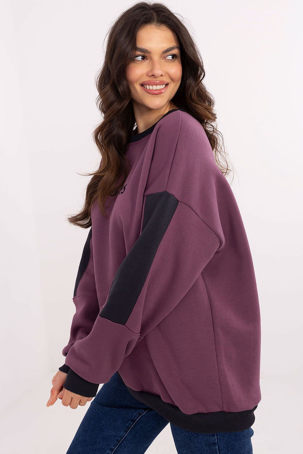 Damegenser med broderi - Sweatshirt FP til dame fra MS StyleHaven, størrelse one-size-fits-all, med long, bukselengde long, kjolelengde mini, kjolestil wrap; a-line