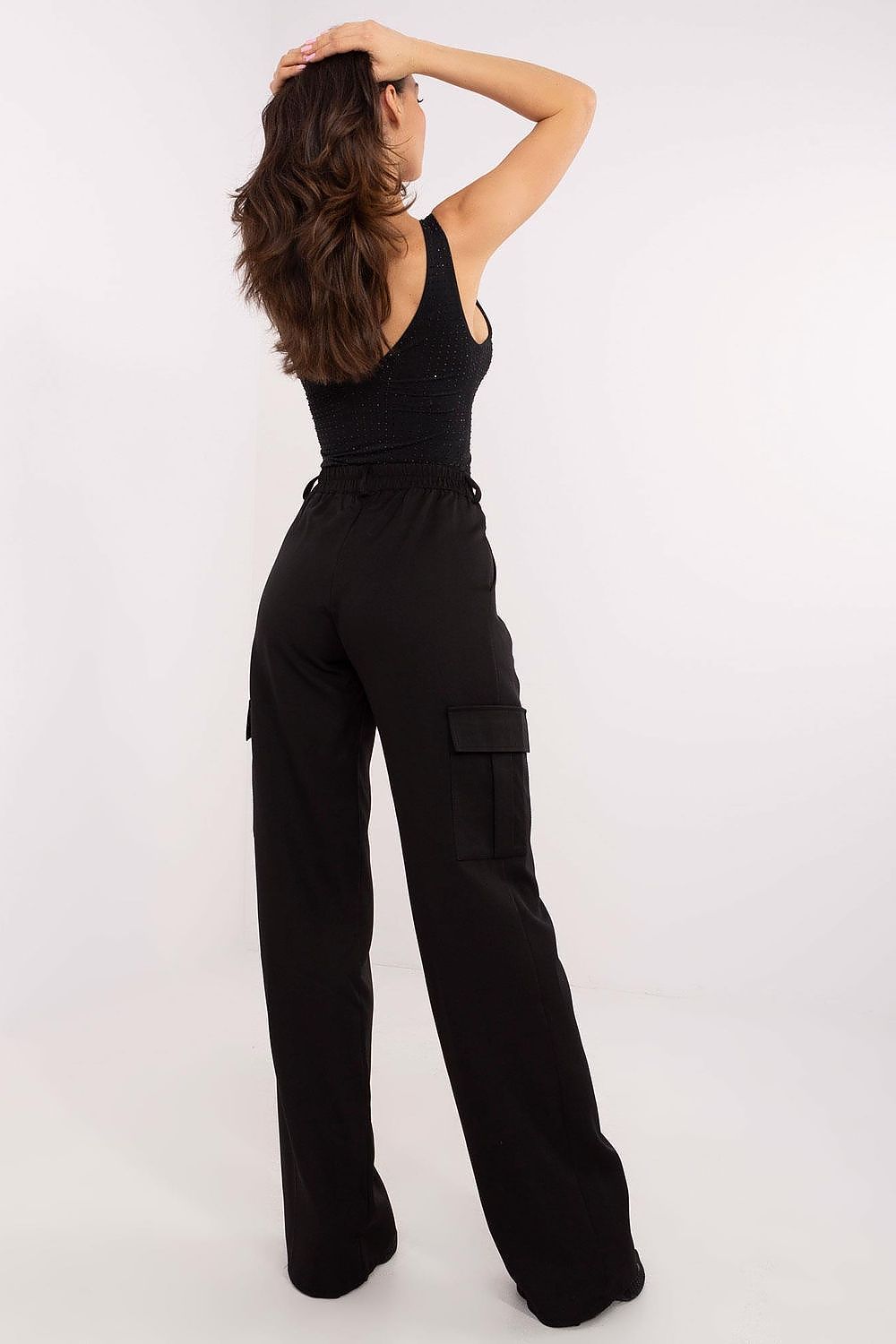 Lakerta Cargobukser til dame til dame fra MS StyleHaven, laget av Bomull; polyester, farge Svart, størrelse 40, med short ermer, perfekt til casual; dress