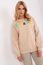 Damegenser med print - Sweatshirt FP til dame fra MS StyleHaven, størrelse one-size-fits-all, med short, bukselengde long, kjolelengde mini, kjolestil wrap; a-line