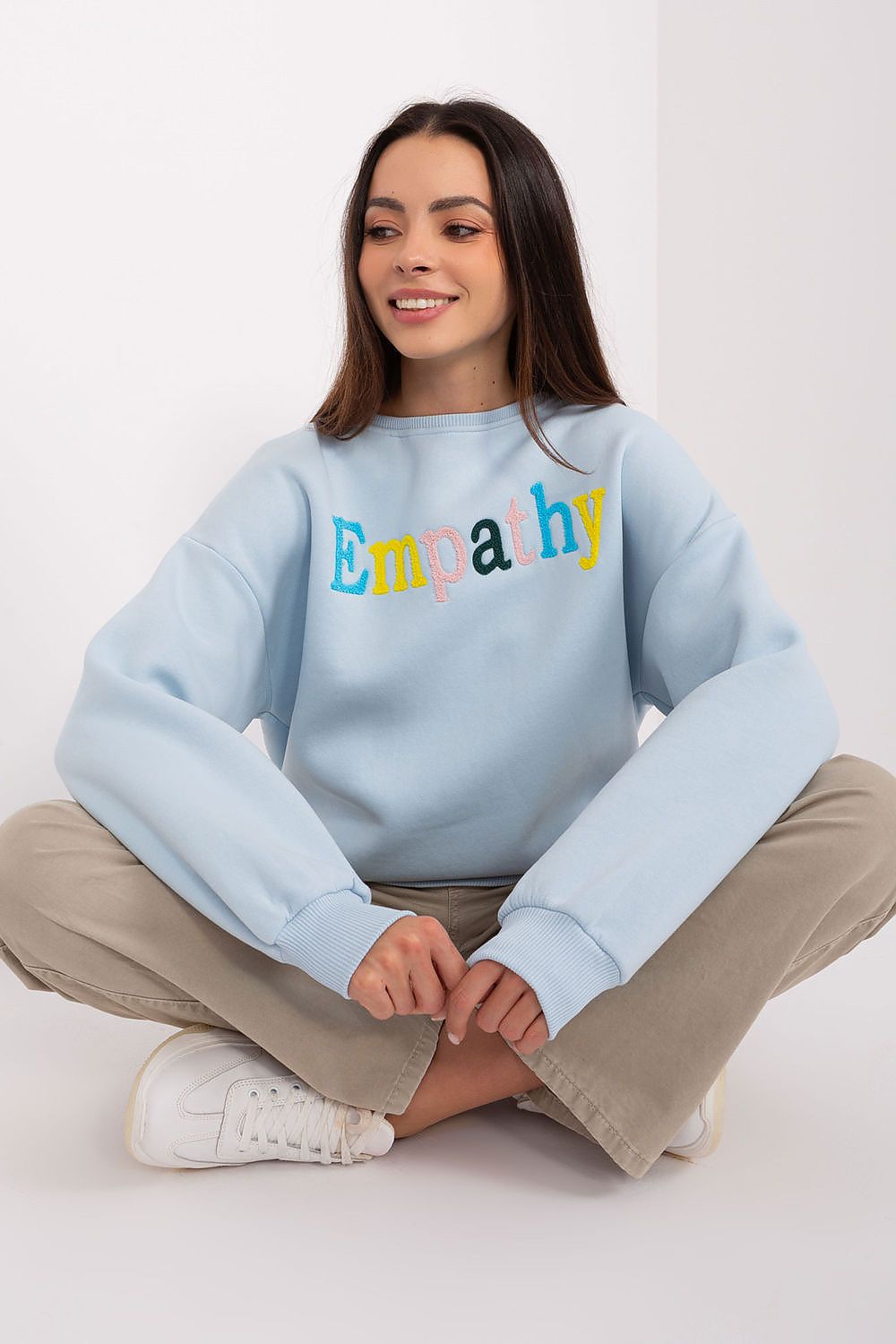Damegenser med print - Sweatshirt FP til dame fra MS StyleHaven, størrelse one-size-fits-all, med short, bukselengde long, kjolelengde mini, kjolestil wrap; a-line
