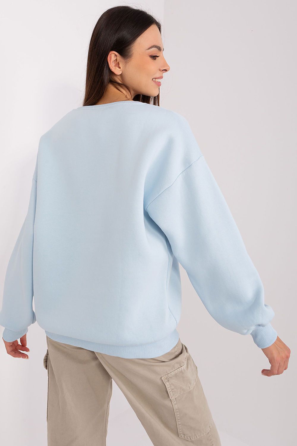 Damegenser med print - Sweatshirt FP til dame fra MS StyleHaven, størrelse one-size-fits-all, med short, bukselengde long, kjolelengde mini, kjolestil wrap; a-line