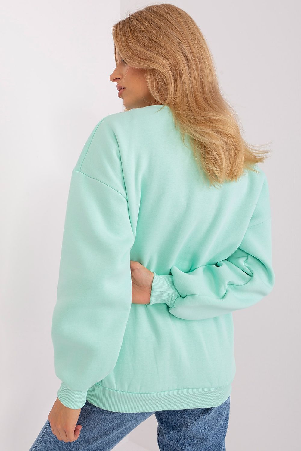 Damegenser med print - Sweatshirt FP til dame fra MS StyleHaven, størrelse one-size-fits-all, med short, bukselengde long, kjolelengde mini, kjolestil wrap; a-line