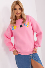 Damegenser med print - Sweatshirt FP til dame fra MS StyleHaven, størrelse one-size-fits-all, med short, bukselengde long, kjolelengde mini, kjolestil wrap; a-line