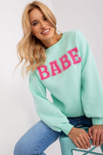 Casual damegenser med print - Sweatshirt FP til dame fra MS StyleHaven, størrelse one-size-fits-all, med short, bukselengde long, kjolelengde mini, kjolestil wrap; a-line