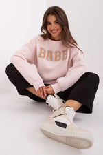 Casual damegenser med print - Sweatshirt FP til dame fra MS StyleHaven, størrelse one-size-fits-all, med short, bukselengde long, kjolelengde mini, kjolestil wrap; a-line