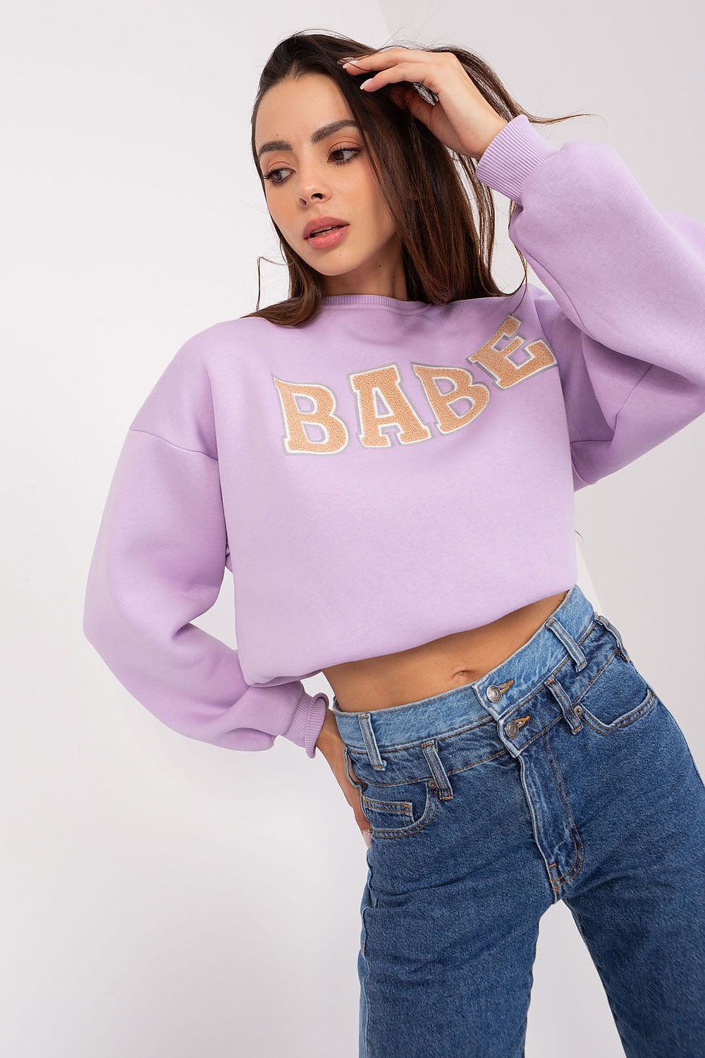 Casual damegenser med print - Sweatshirt FP til dame fra MS StyleHaven, størrelse one-size-fits-all, med short, bukselengde long, kjolelengde mini, kjolestil wrap; a-line