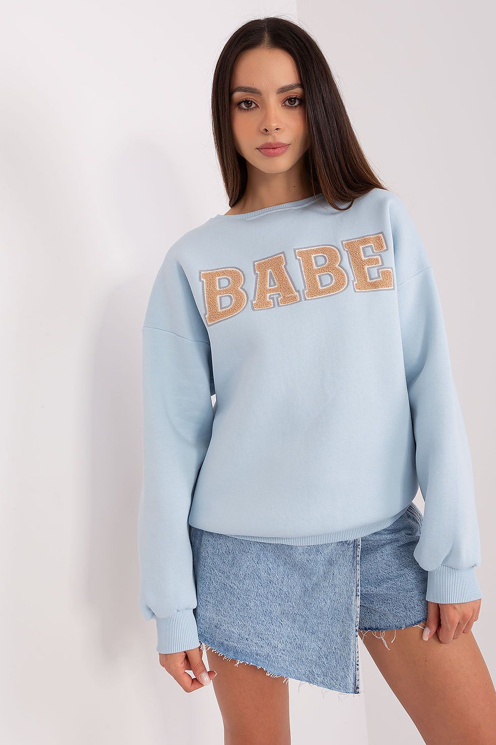 Casual damegenser med print - Sweatshirt FP til dame fra MS StyleHaven, størrelse one-size-fits-all, med short, bukselengde long, kjolelengde mini, kjolestil wrap; a-line