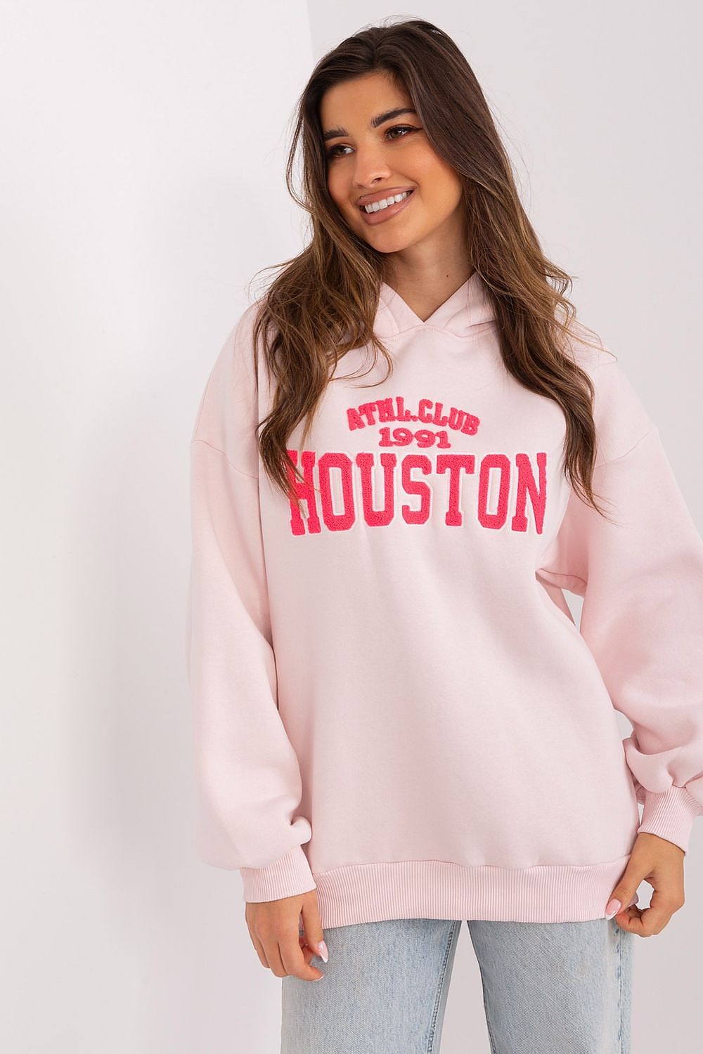 Dame Hettegenser - Sweatshirt FP til dame fra MS StyleHaven, størrelse one-size-fits-all, med short, bukselengde long, kjolelengde mini, kjolestil wrap; a-line