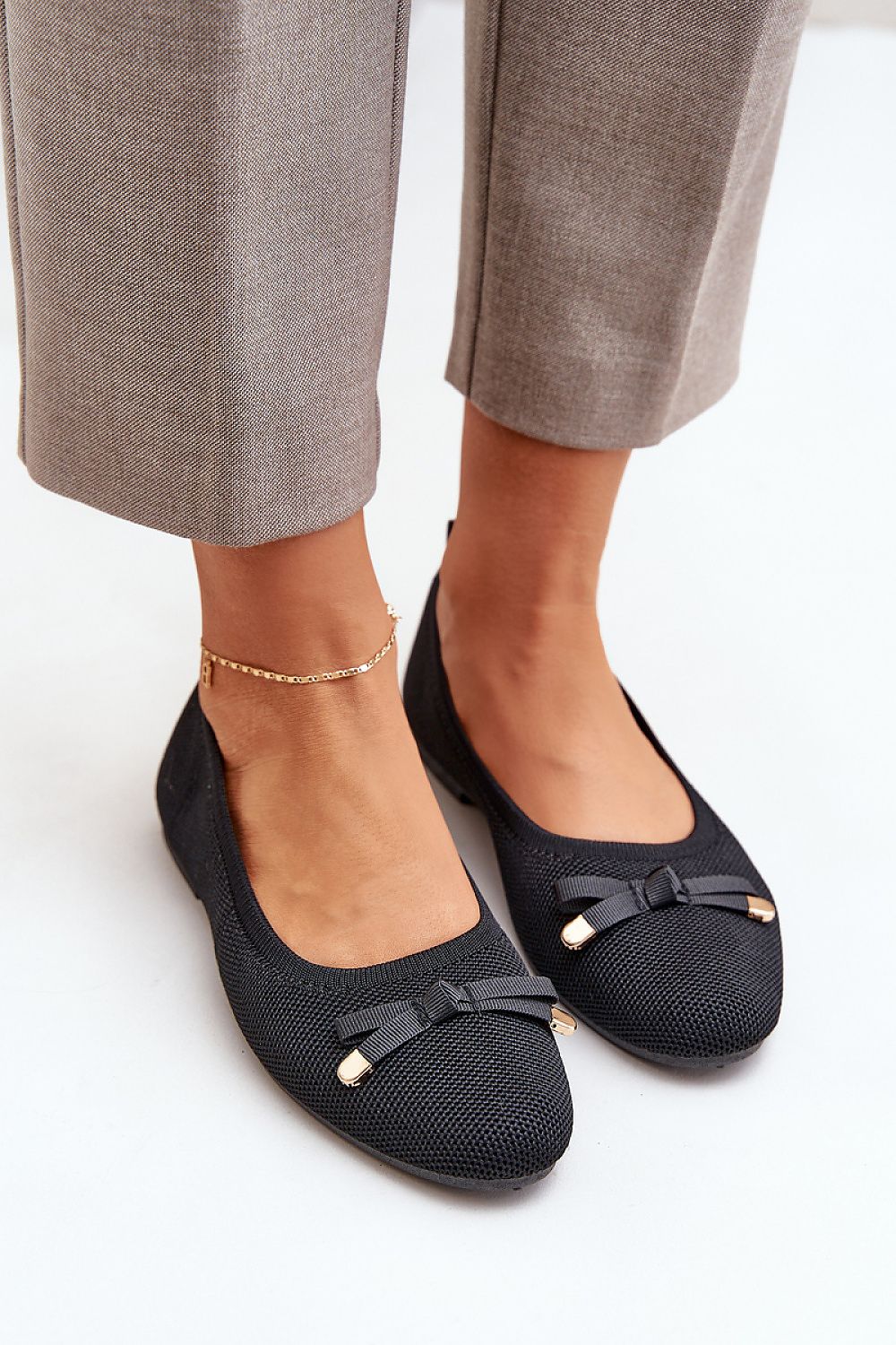 Ballett med netting til dame med sløyfe til dame fra MS StyleHaven, laget av Viskose; polyester; Polyamid, farge beige, størrelse 41, med long ermer, perfekt til casual; dress