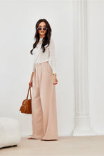 Valeria moderne vide ben bukser - Roco Fashion fra MS StyleHaven, størrelse 38, med long, bukselengde long, kjolelengde maxi, kjolestil flared; gown