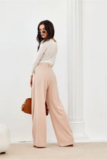 Valeria moderne vide ben bukser - Roco Fashion fra MS StyleHaven, størrelse 40, med long, bukselengde long, kjolelengde maxi, kjolestil flared; gown