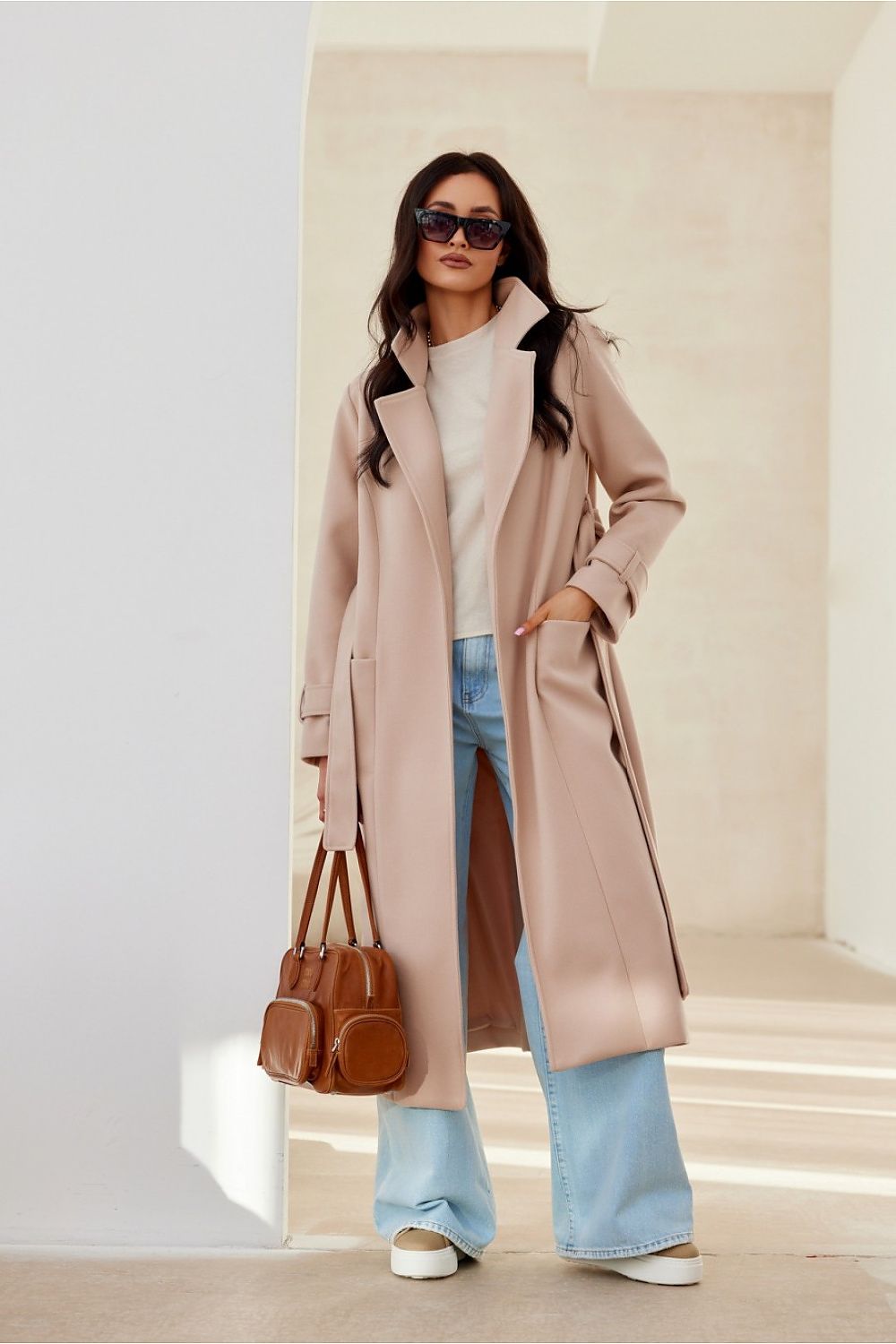 Sienna kåpe med knytebelte – Roco Fashion fra MS StyleHaven, størrelse 40, med long, bukselengde long, kjolelengde maxi, kjolestil flared; gown