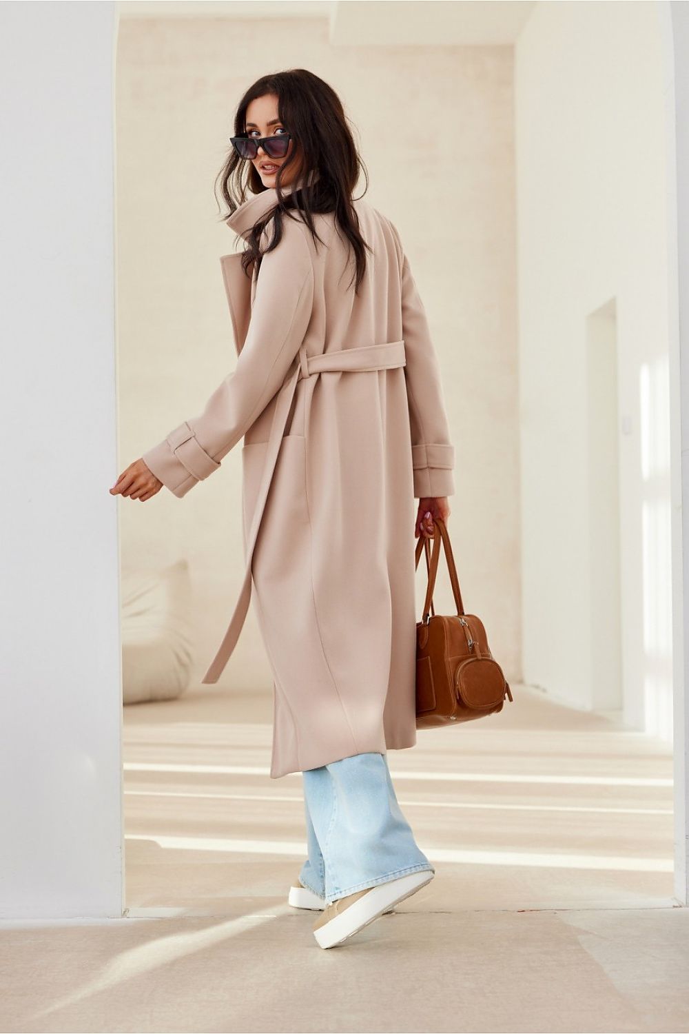 Sienna kåpe med knytebelte – Roco Fashion fra MS StyleHaven, størrelse 36, med long, bukselengde long, kjolelengde maxi, kjolestil flared; gown