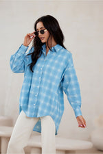 Oversized bomullsskjorte fra Roco Fashion fra MS StyleHaven, størrelse L/XL, med long, bukselengde long, kjolelengde maxi, kjolestil sheath