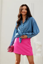 Oversized bomullsskjorte fra Roco Fashion fra MS StyleHaven, størrelse L/XL, med long, bukselengde long, kjolelengde maxi, kjolestil sheath