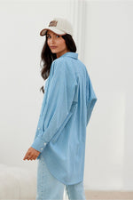 Oversized bomullsskjorte fra Roco Fashion fra MS StyleHaven, størrelse L/XL, med long, bukselengde long, kjolelengde maxi, kjolestil sheath