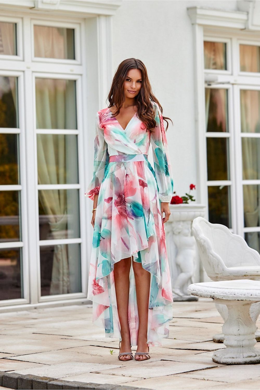 Dalia – asymmetrisk maxikjole med elegant flyt fra Roco Fashion fra MS StyleHaven, størrelse 34, med long, bukselengde long, kjolelengde maxi, kjolestil flared; gown