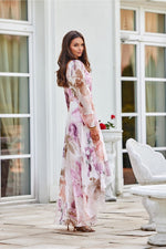 Dalia – asymmetrisk maxikjole med elegant flyt fra Roco Fashion fra MS StyleHaven, størrelse 44, med long, bukselengde long, kjolelengde maxi, kjolestil flared; gown