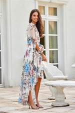 Dalia – asymmetrisk maxikjole med elegant flyt fra Roco Fashion fra MS StyleHaven, størrelse 46, med long, bukselengde long, kjolelengde maxi, kjolestil flared; gown