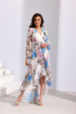 Dalia – asymmetrisk maxikjole med elegant flyt fra Roco Fashion fra MS StyleHaven, størrelse 36, med long, bukselengde long, kjolelengde maxi, kjolestil flared; gown