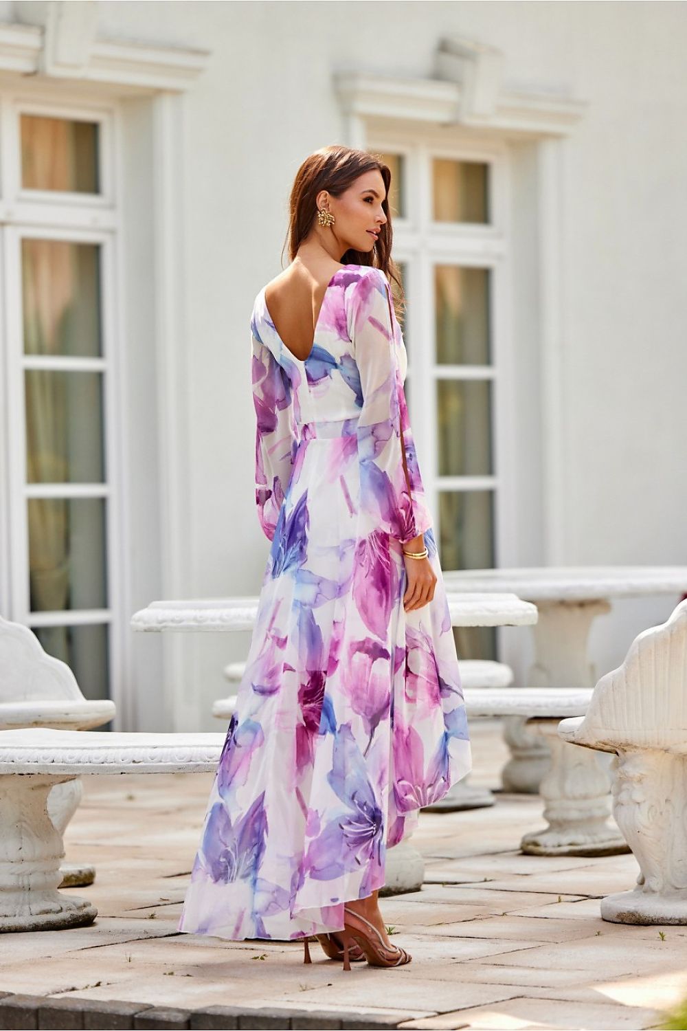 Dalia – asymmetrisk maxikjole med elegant flyt fra Roco Fashion fra MS StyleHaven, størrelse 42, med long, bukselengde long, kjolelengde maxi, kjolestil flared; gown