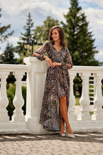 Dalia – asymmetrisk maxikjole med elegant flyt fra Roco Fashion fra MS StyleHaven, størrelse 46, med long, bukselengde long, kjolelengde maxi, kjolestil flared; gown